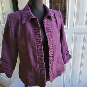 Cristopher & Banks small faux suede jacket purple